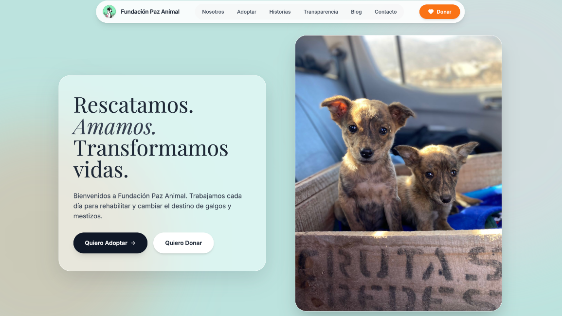 Sitio web desarrollado para Fundación Paz Animal